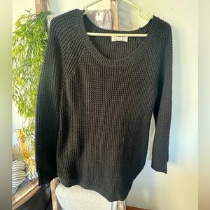 Pink Rose Black Long Sweater